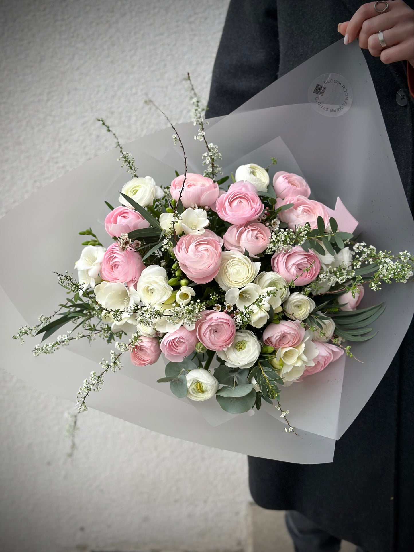 Roosa ja valge ranunkuluse kimp | Розовый и белый ранункулюс | Pink and white ranunculus bouquet