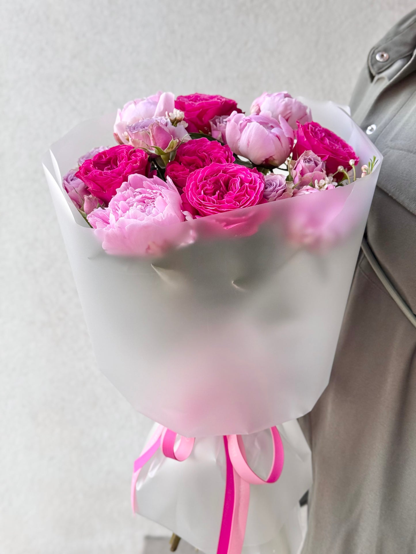Roosa peenarde kimp | Розовый букет с пионами | Pink peonies and garden roses bouquet