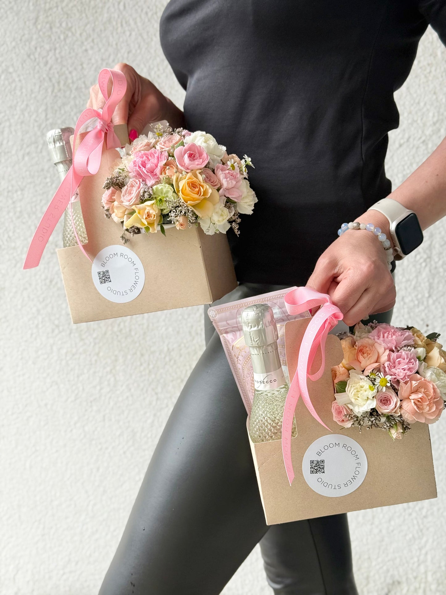 Gift set with flower cocktal, Prosecco and Morocco Premium Chocolate