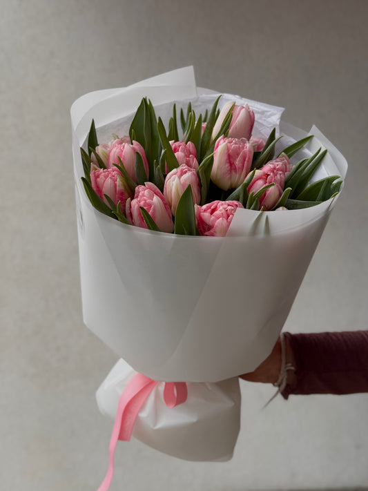 15 Double Pink Tulips – BloomRoom.ee, fresh flowers in Tallinn