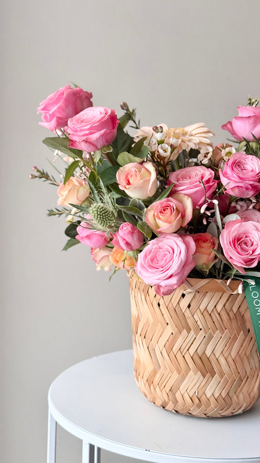 "Pink Mood" Grand Basket – BloomRoom.ee, värsked lilled Tallinnas