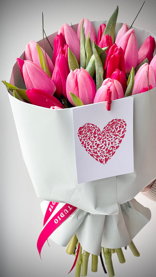 «Crazy in L♥️ve” with XL size tulips mix – BloomRoom.ee, fresh flowers in Tallinn