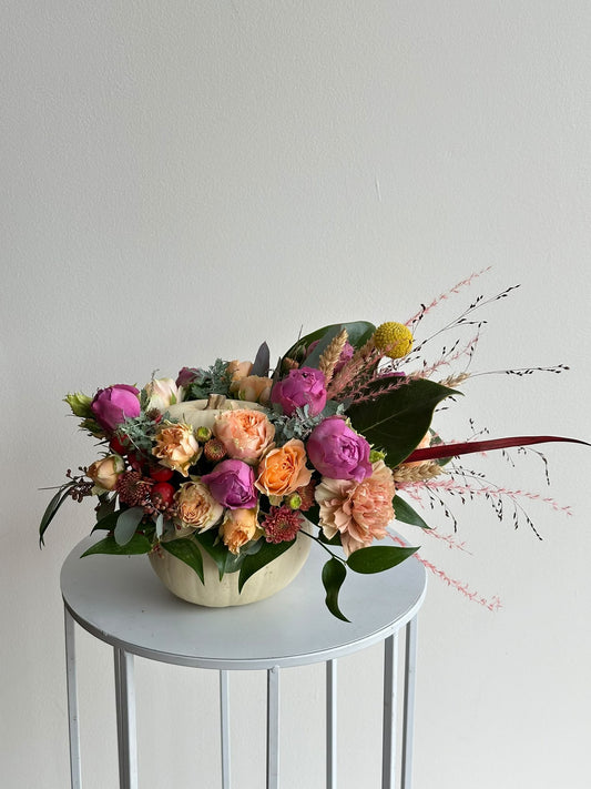 „Harvest Romance“ seade kõrvitsas – BloomRoom.ee, värsked lilled Tallinnas