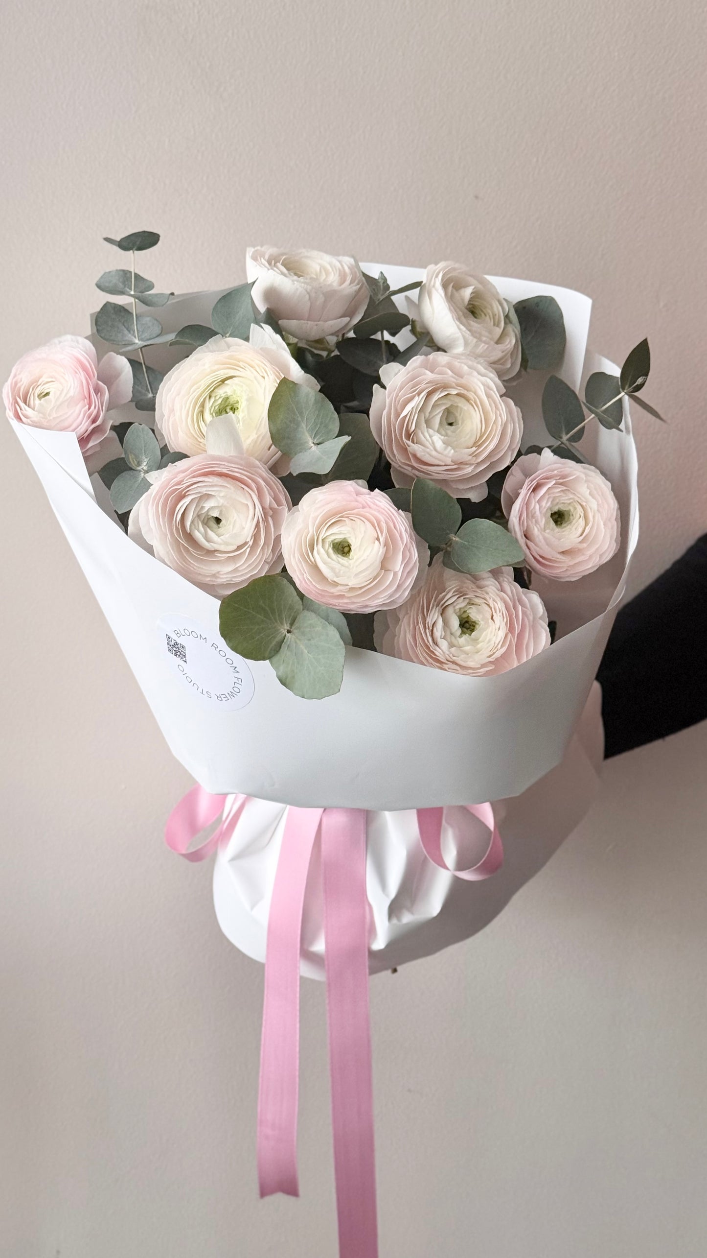 “Luxury Bouquet” Ranunculuses with Eucalyptus.