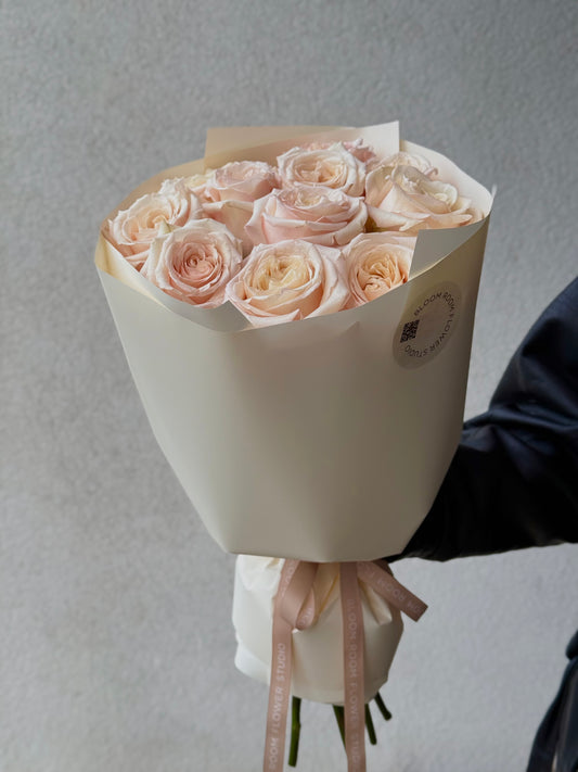 11 Peach garden roses, XL size.