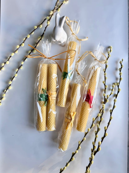 Handcrafted candles 100% natural beeswax, with herbs and essential oils. L size.