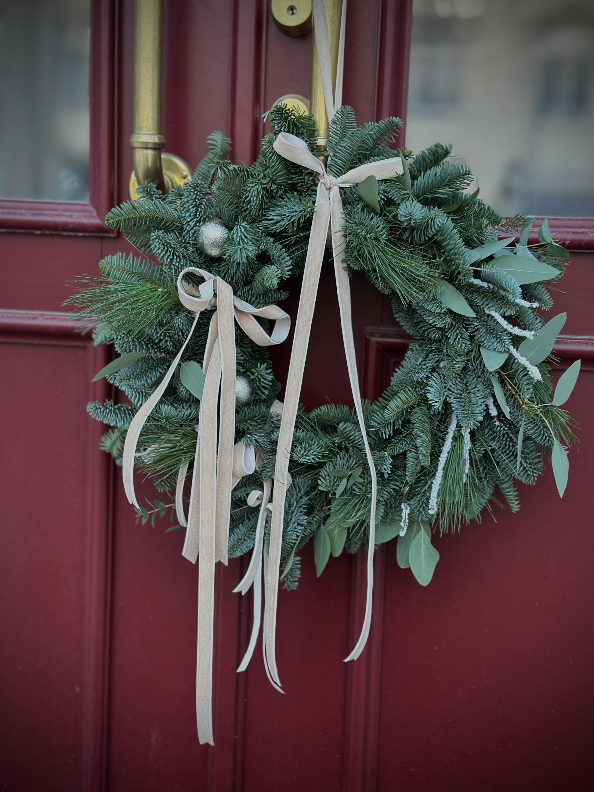 Beige velvet jõuluvana | Бежевый бархатный рождественский венок | Beige Velvet Christmas Wreath