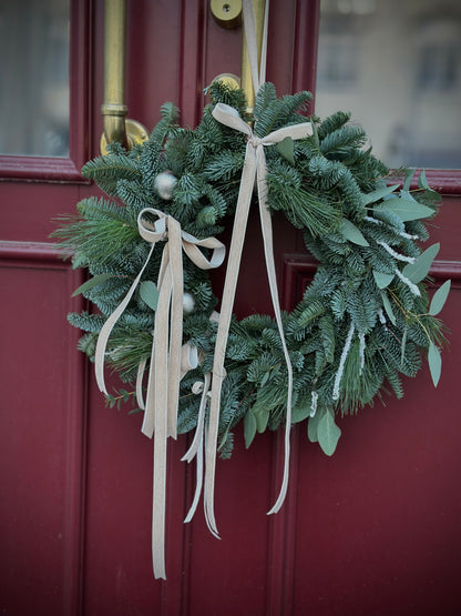 Beige velvet jõuluvana | Бежевый бархатный рождественский венок | Beige Velvet Christmas Wreath