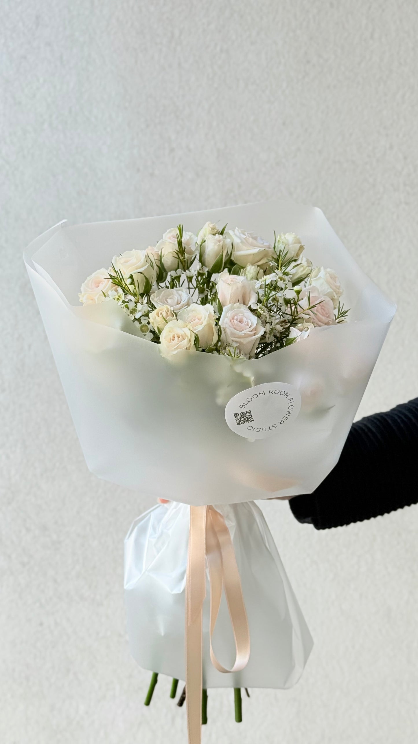 Midi Bouquet of Spray roses with wax flowers