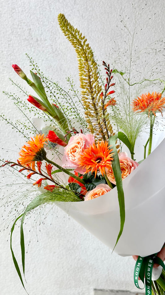 Suvi segu kimp | Летний букет | Summer mix bouquet with orange gladiolus, gerbera, and roses