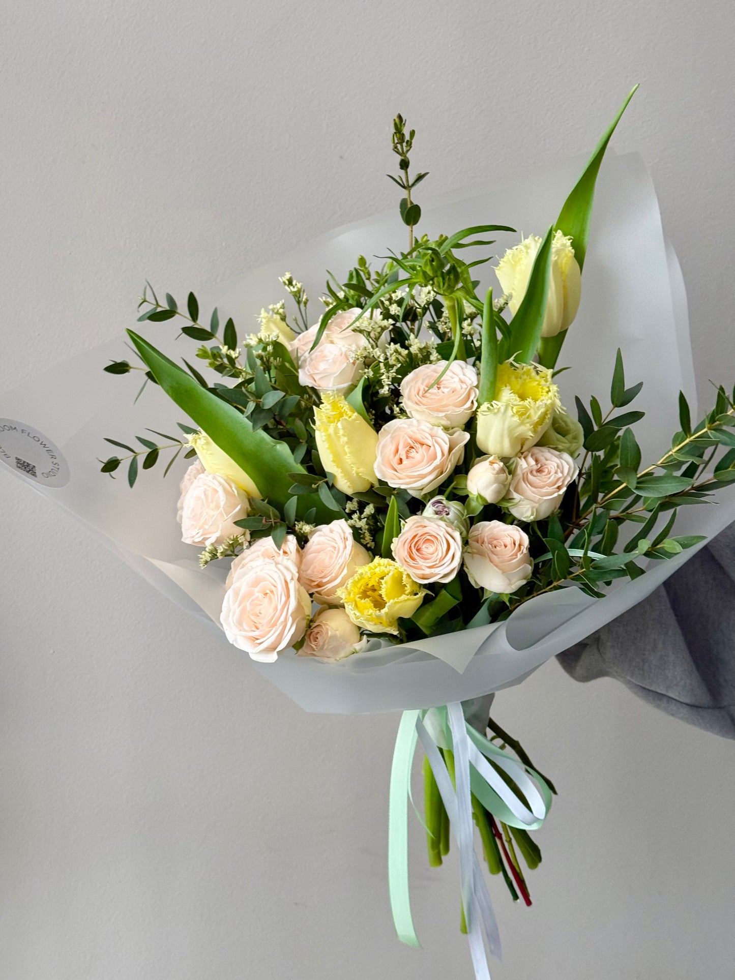 Limoncello Spritz kimp | Букет "Limoncello Spritz" | "Limoncello Spritz" Bouquet with roses and tulips