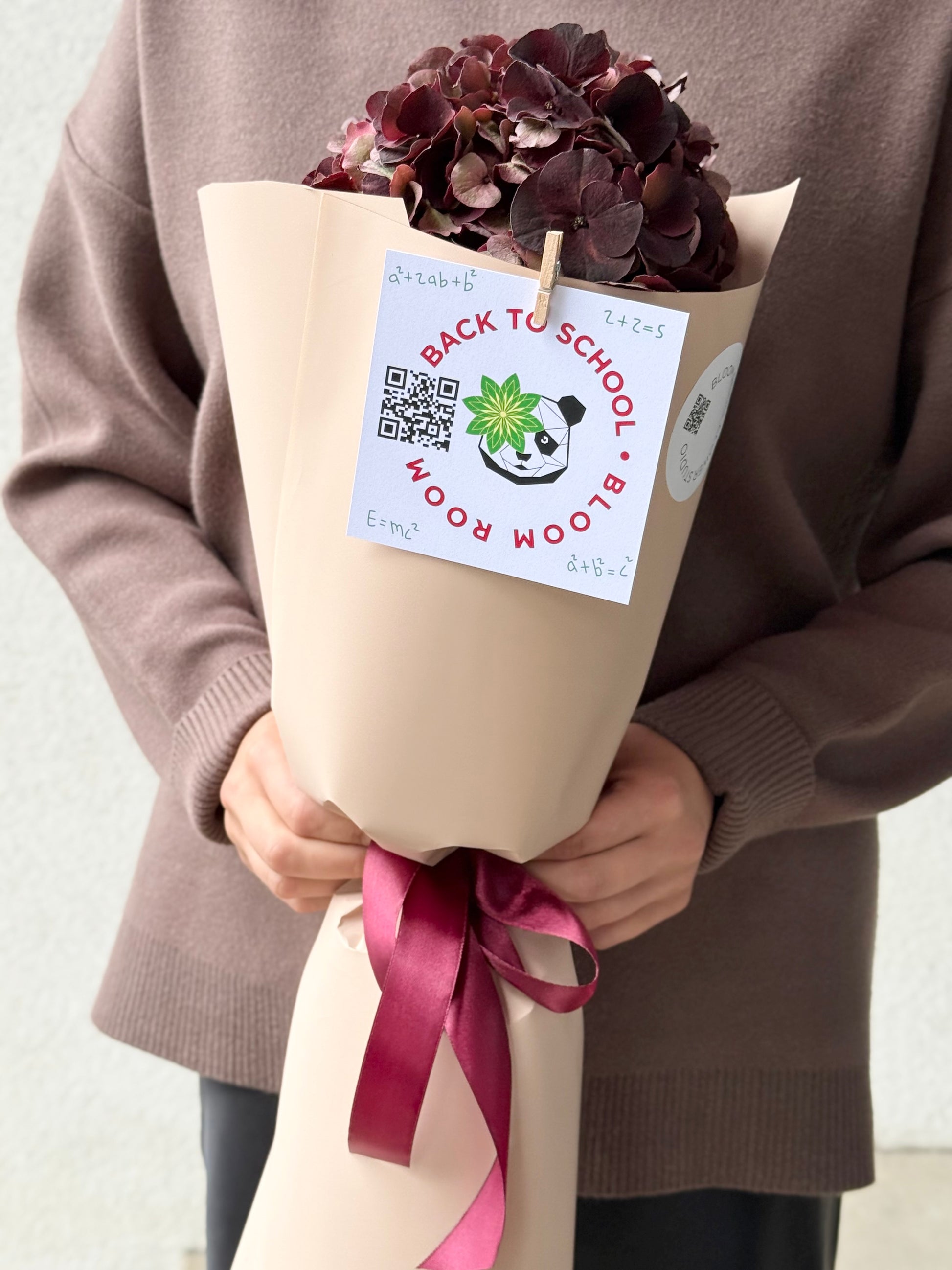 Burgundia hortensia | Бургундская гортензия | Burgundy hydrangea in elegant wrapping for gifting
