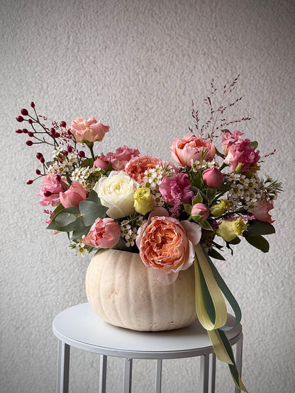 White Pumpkin with flowers