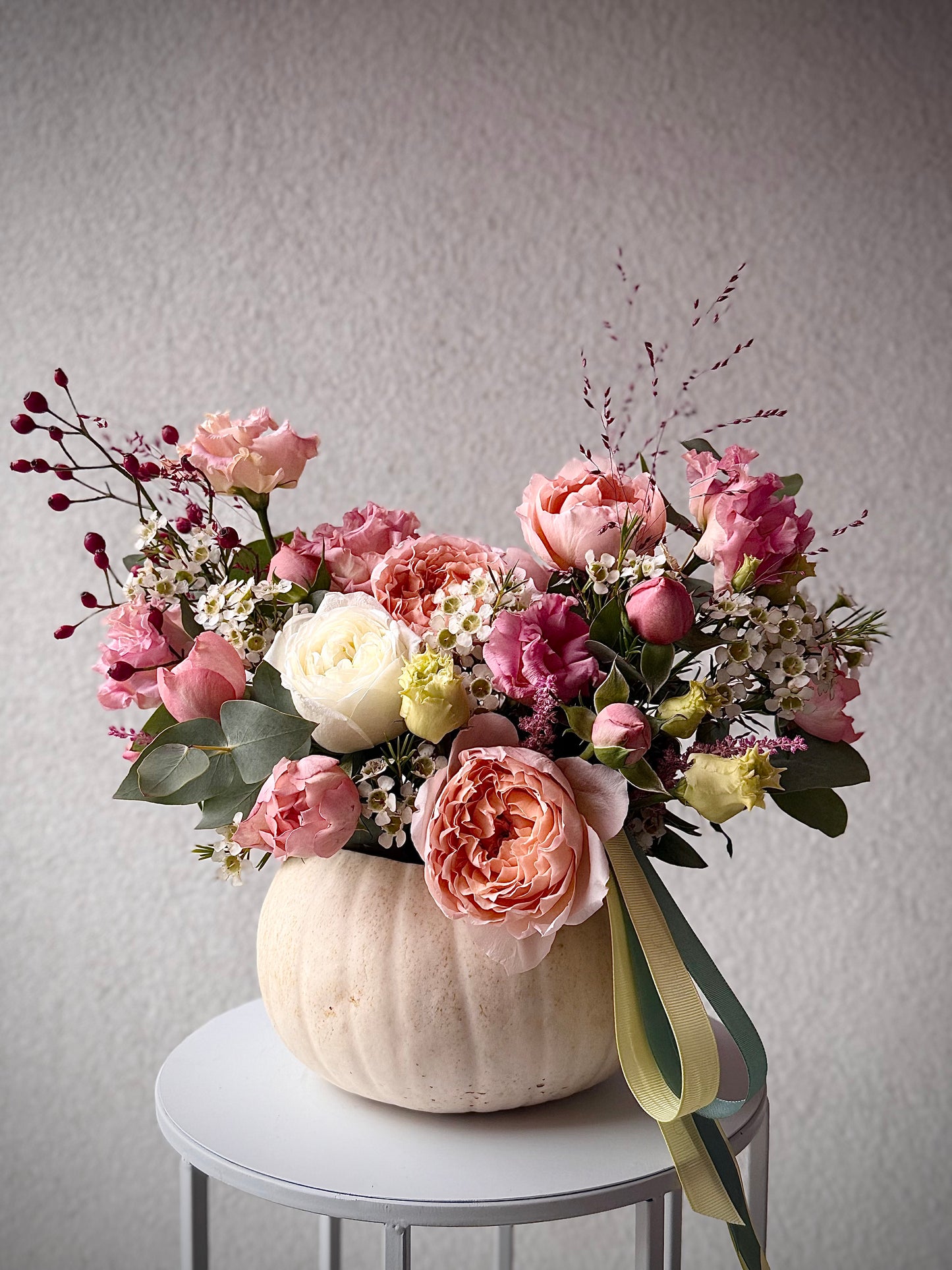 White Pumpkin with flowers