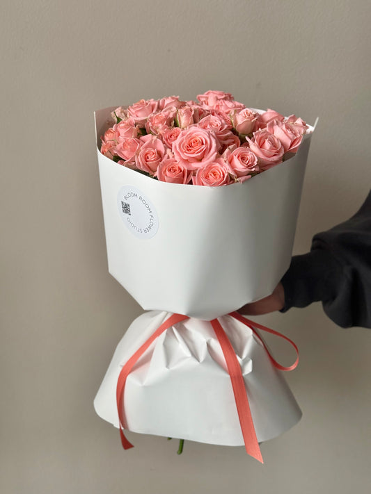 "Love is..." with coral spray roses – BloomRoom.ee, fresh flowers in Tallinn
