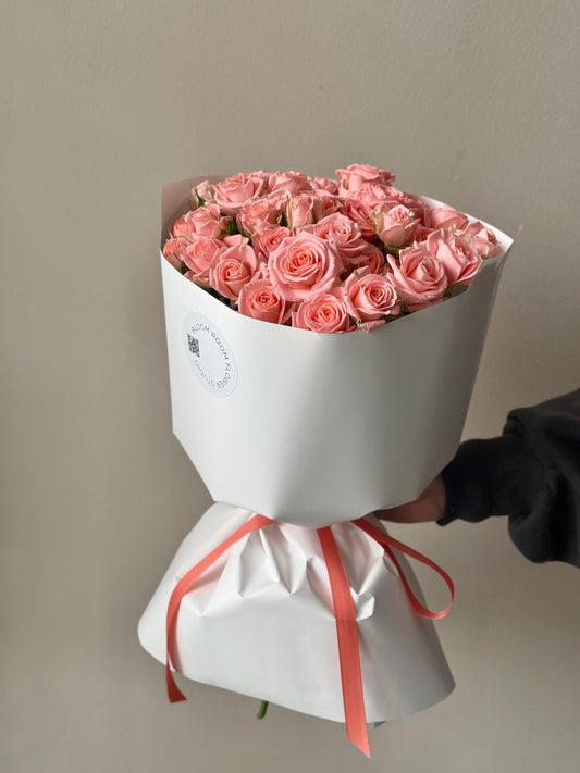 "Love is..." with coral spray roses – BloomRoom.ee, fresh flowers in Tallinn