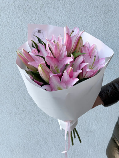 Roosa liilia kimp "Lilies of your Heart" Grand Bouquet | Букет розовых лилий "Lilies of your Heart" Grand Bouquet | Pink lily bouquet "Lilies of your Heart" Grand Bouquet