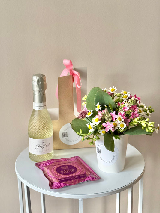 Gift Set with flower cocktail+Mini Prosecco+Marocco Chocolate