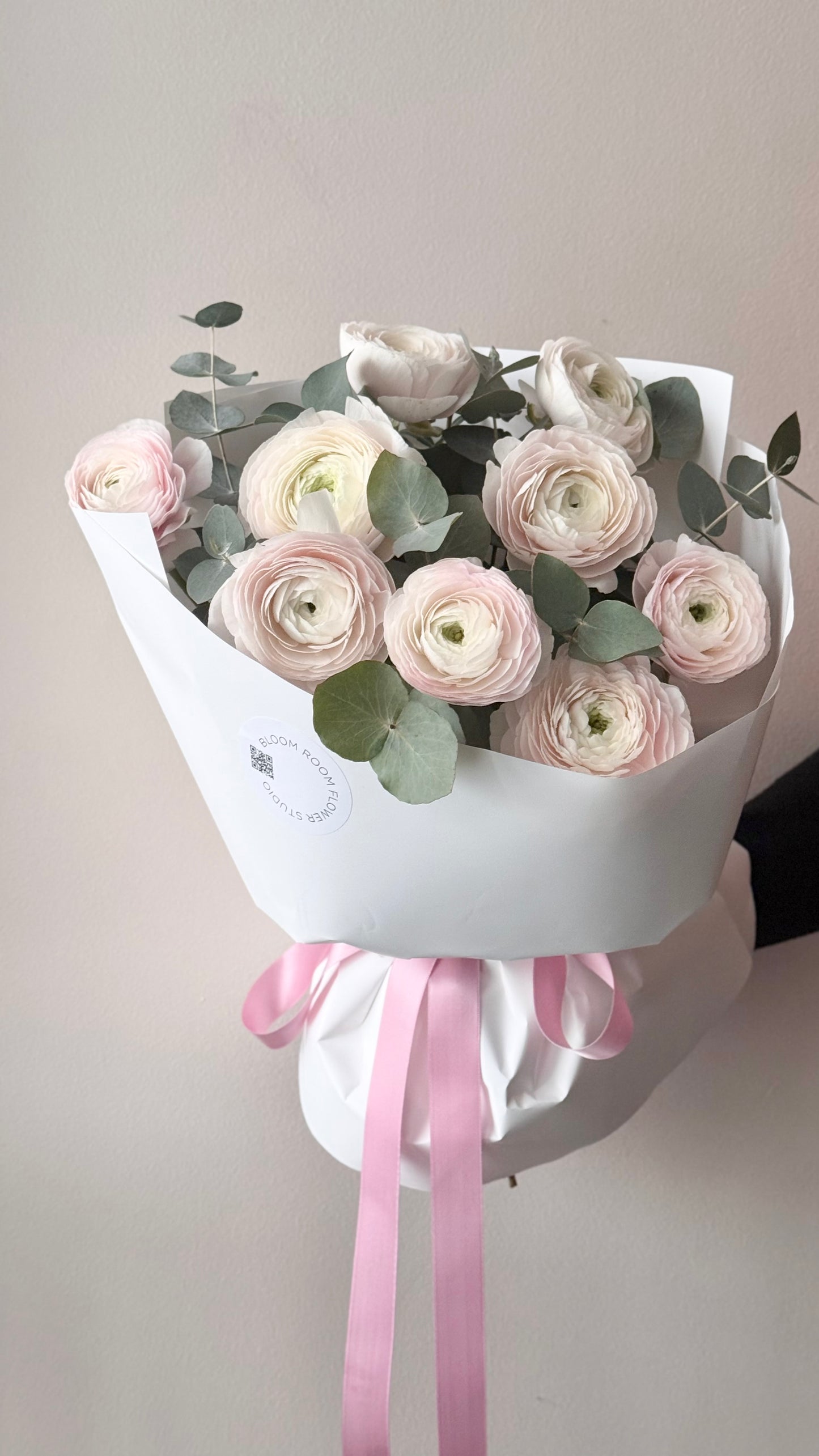 “Luxury Bouquet” Ranunculuses with Eucalyptus.