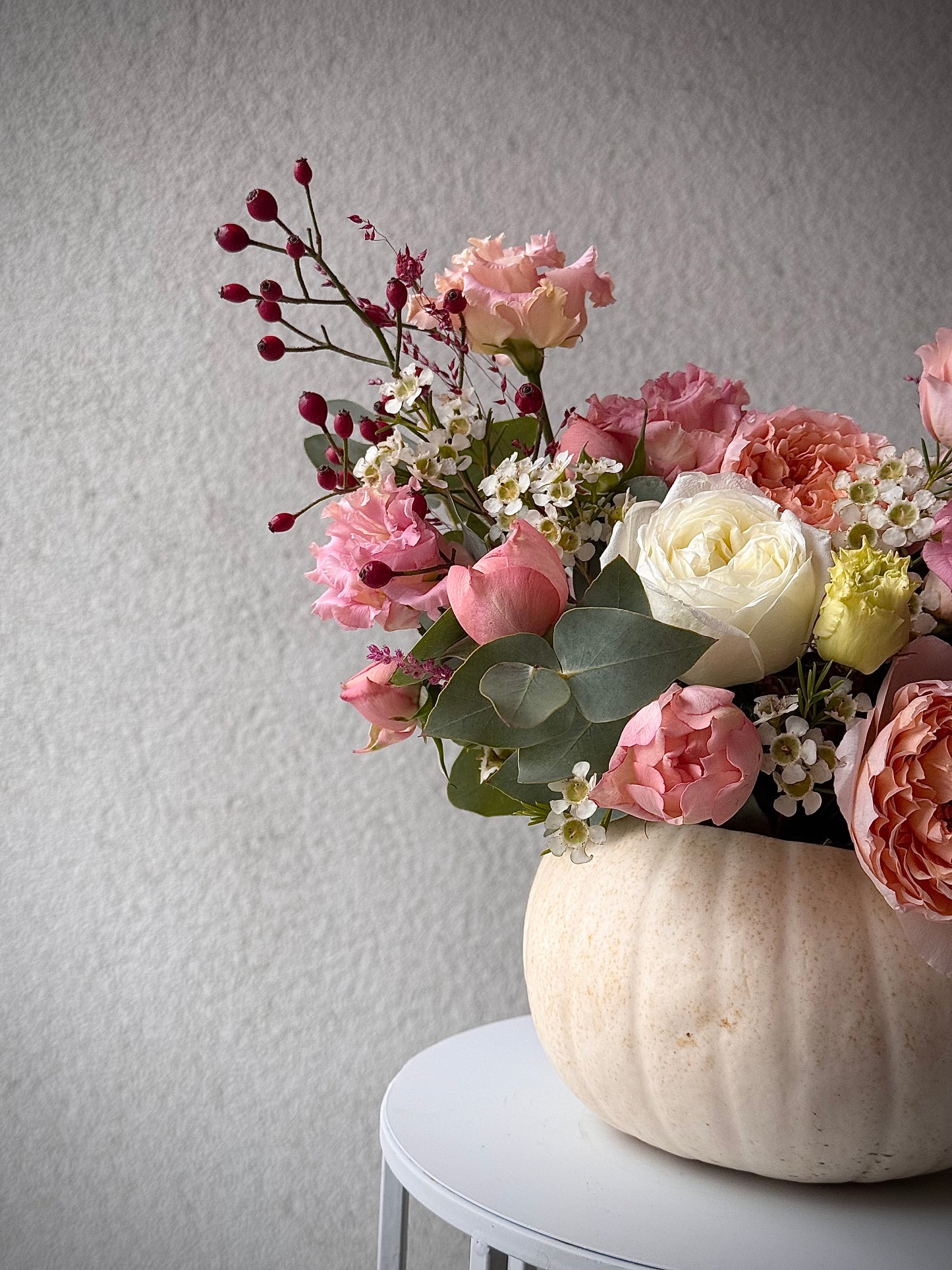 White Pumpkin with flowers