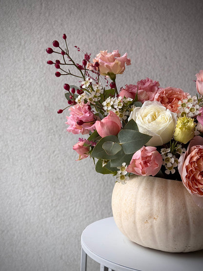 White Pumpkin with flowers