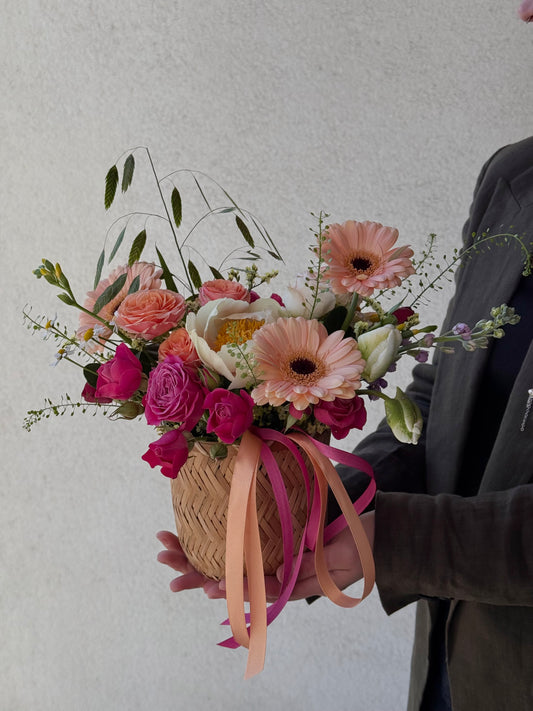 "Peach Mood" Flower Basker