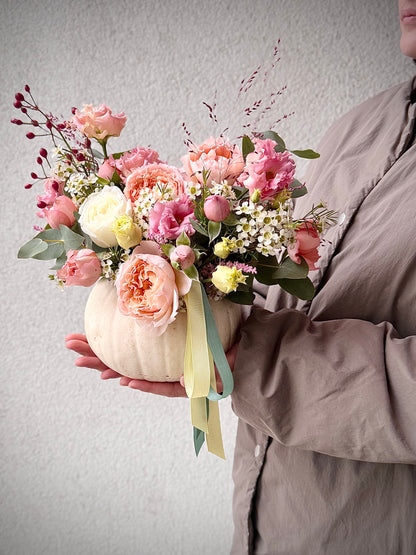 White Pumpkin with flowers