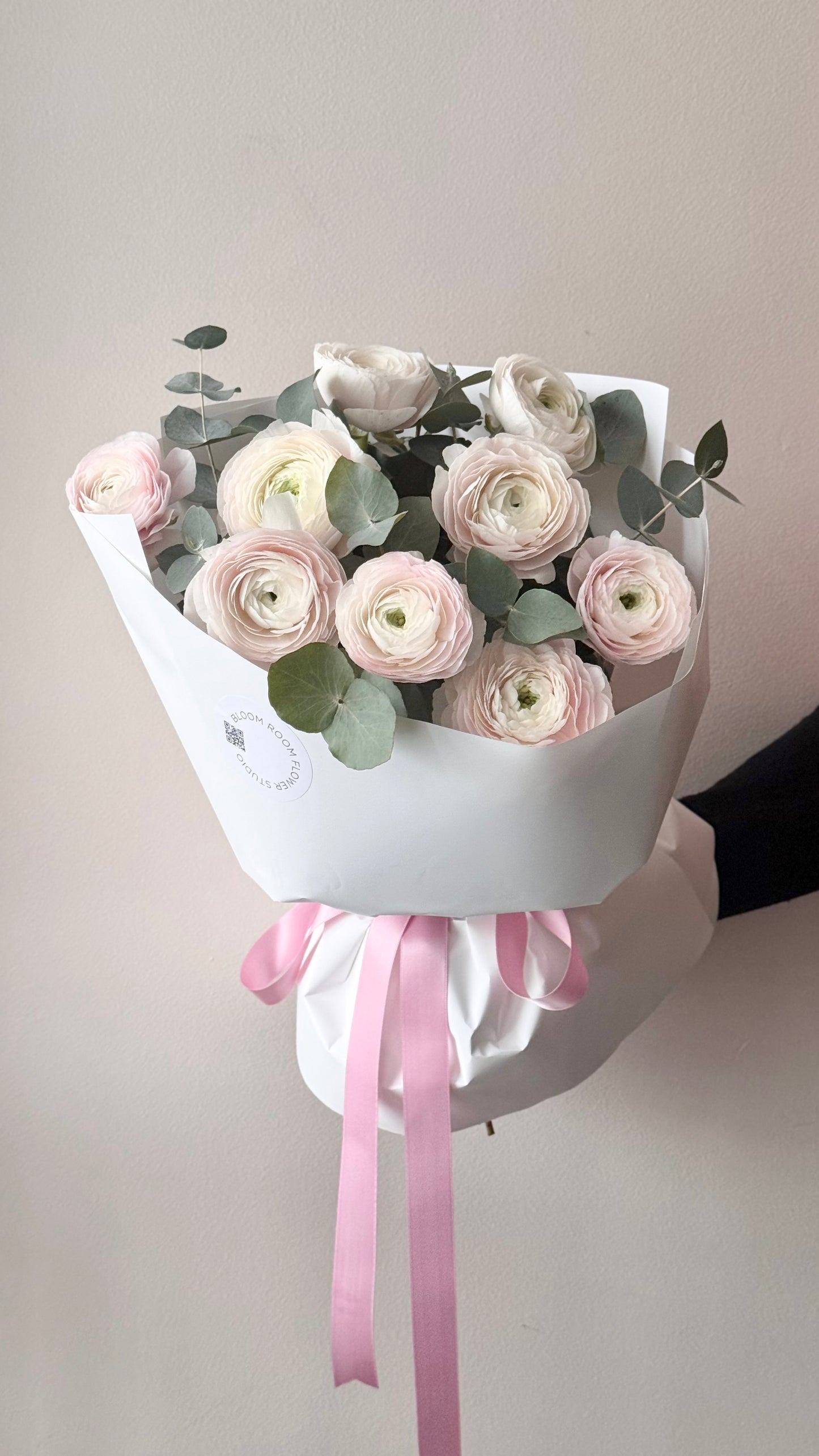 “Luxury Bouquet” Ranunculuses with Eucalyptus.