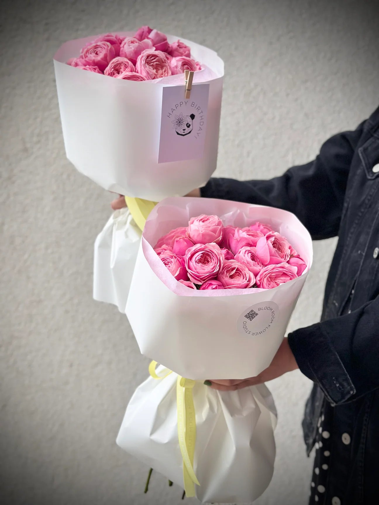 Roosad Silvia aiaroosid kaheksas kimpus | Розовые розы Сильвия в двух букетах | Silvia Pink garden roses in two bouquets