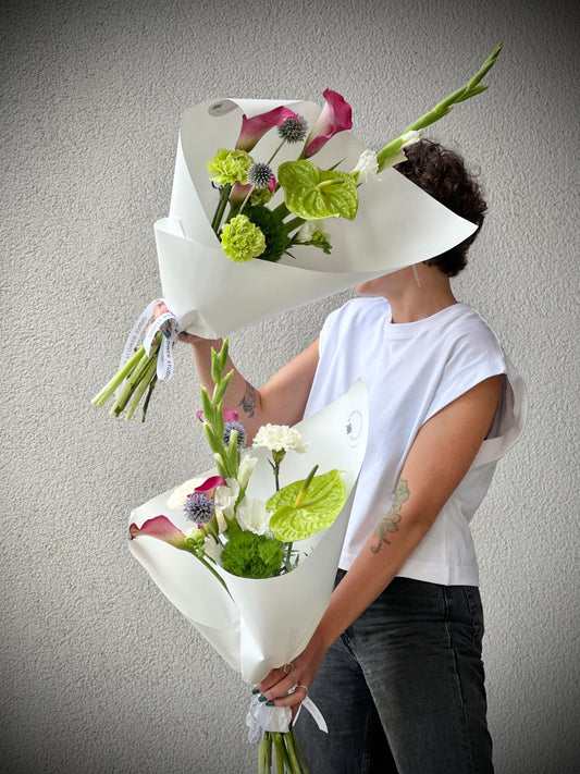 Suve kunstkimp, antruutium, kalla, dianthus, gladiolus | Летний художественный букет, антуриум, Calla, диантус, гладиолус | Summer art bouquet, anthurium, calla, dianthus, gladiolus