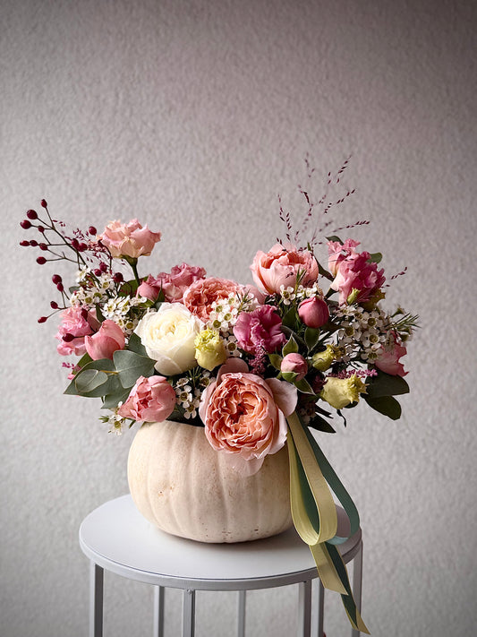 White Pumpkin with flowers