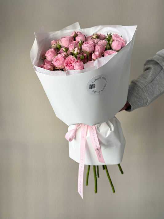 "Love is..." with pink spray roses – BloomRoom.ee, fresh flowers in Tallinn