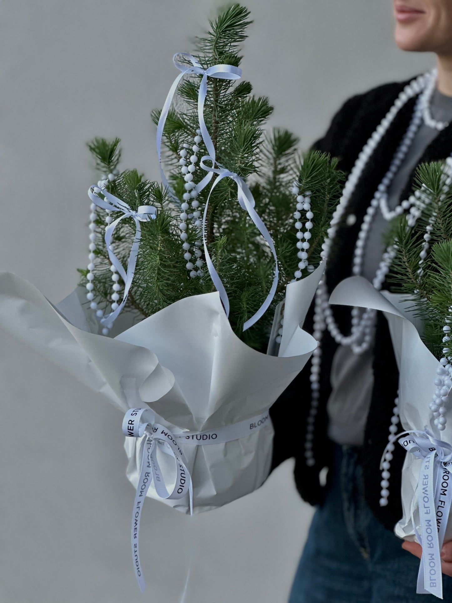 Ilusad rohelised kuused valgete paeltega | Красивые зеленые ели с белыми лентами | Beautiful green pines with white ribbons