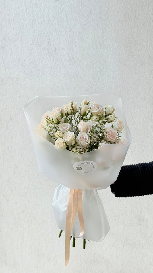 Midi Bouquet of Spray roses with wax flowers