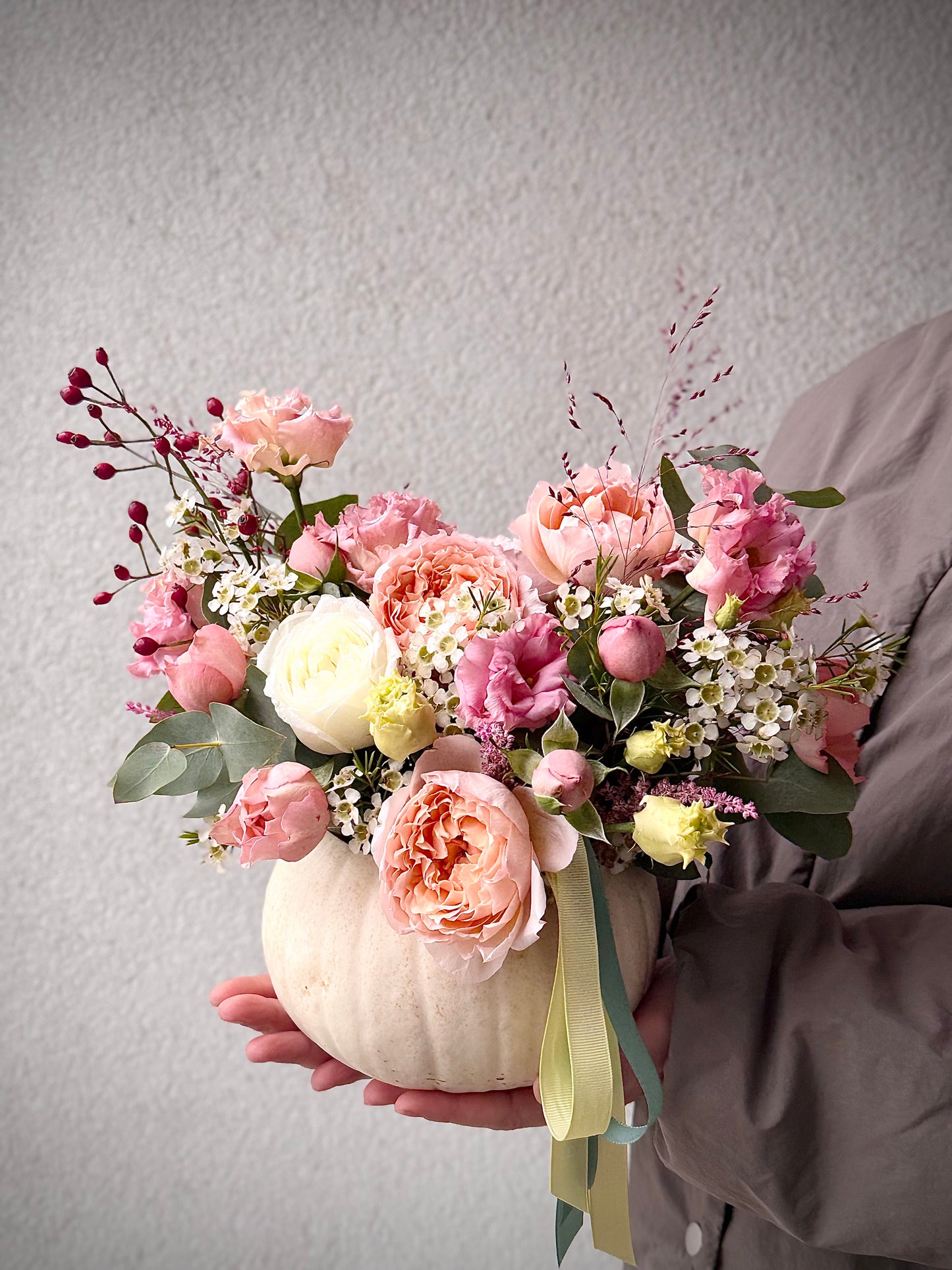 White Pumpkin with flowers