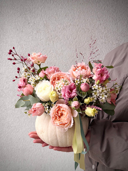 White Pumpkin with flowers