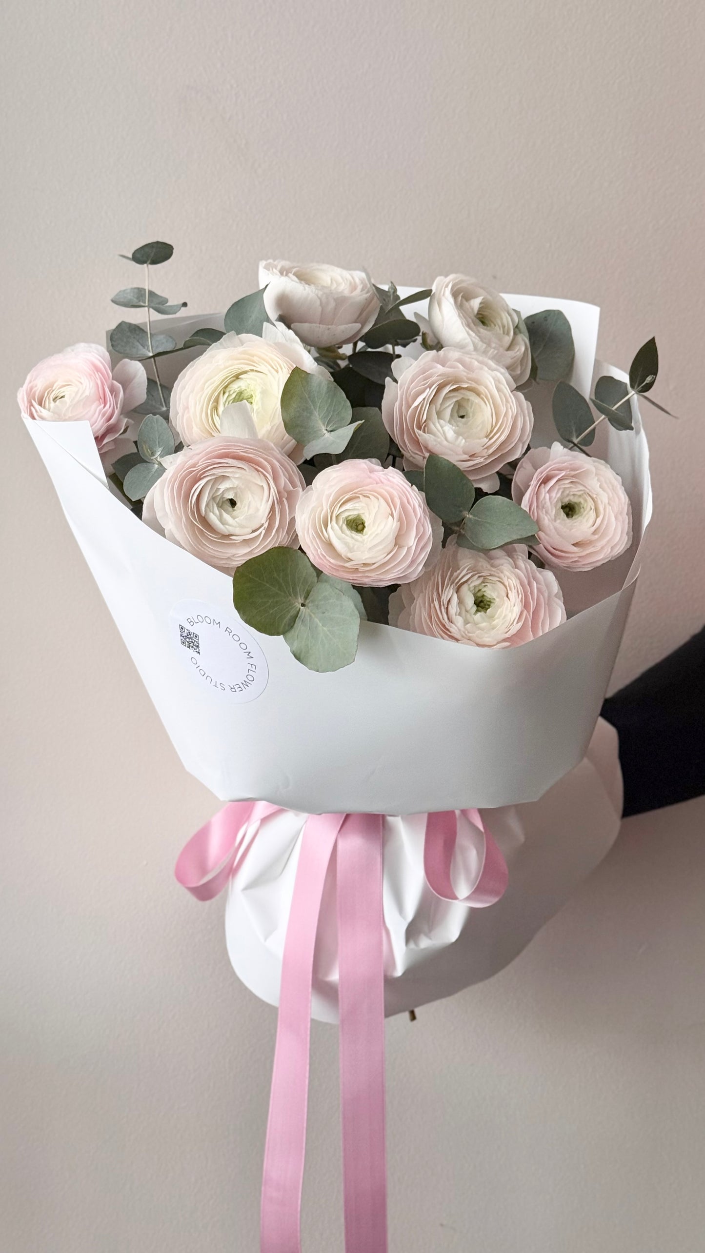 “Luxury Bouquet” Ranunculuses with Eucalyptus.