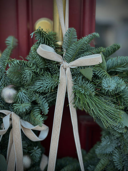 Beige sametist jõuluvihk | бежевый бархатный рождественский венок | Beige Velvet Christmas Wreath