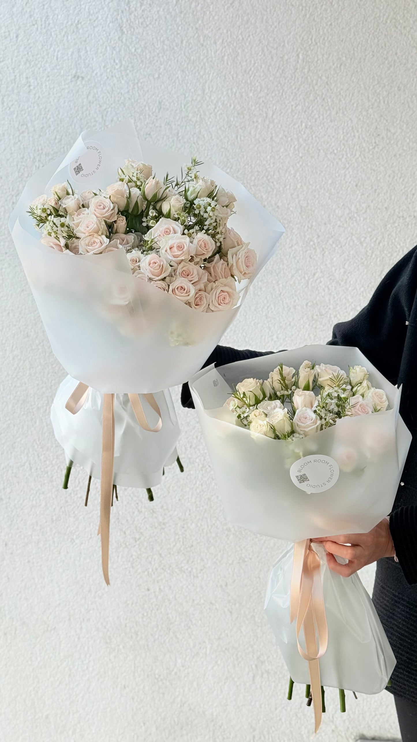 Midi Bouquet of Spray roses with wax flowers