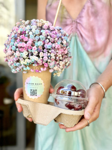 Rainbow cocktail +cherries