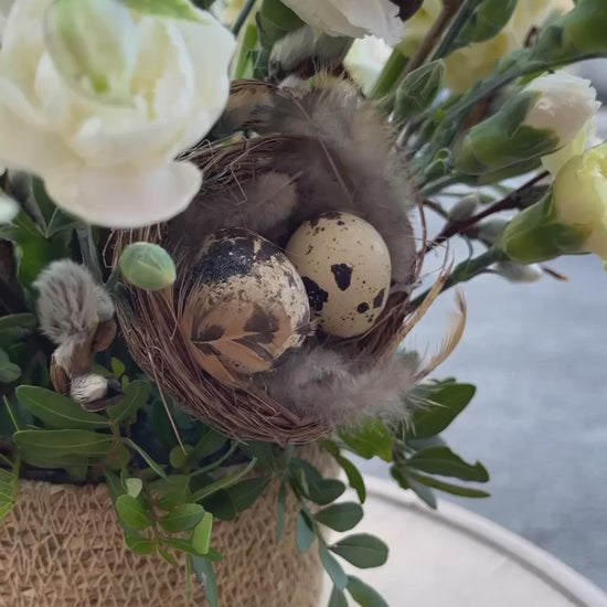 Easteriku ehk kaunistused jute korvis | Пасхальное украшение в плетеной корзине | Easter decor in a woven basket with eggs