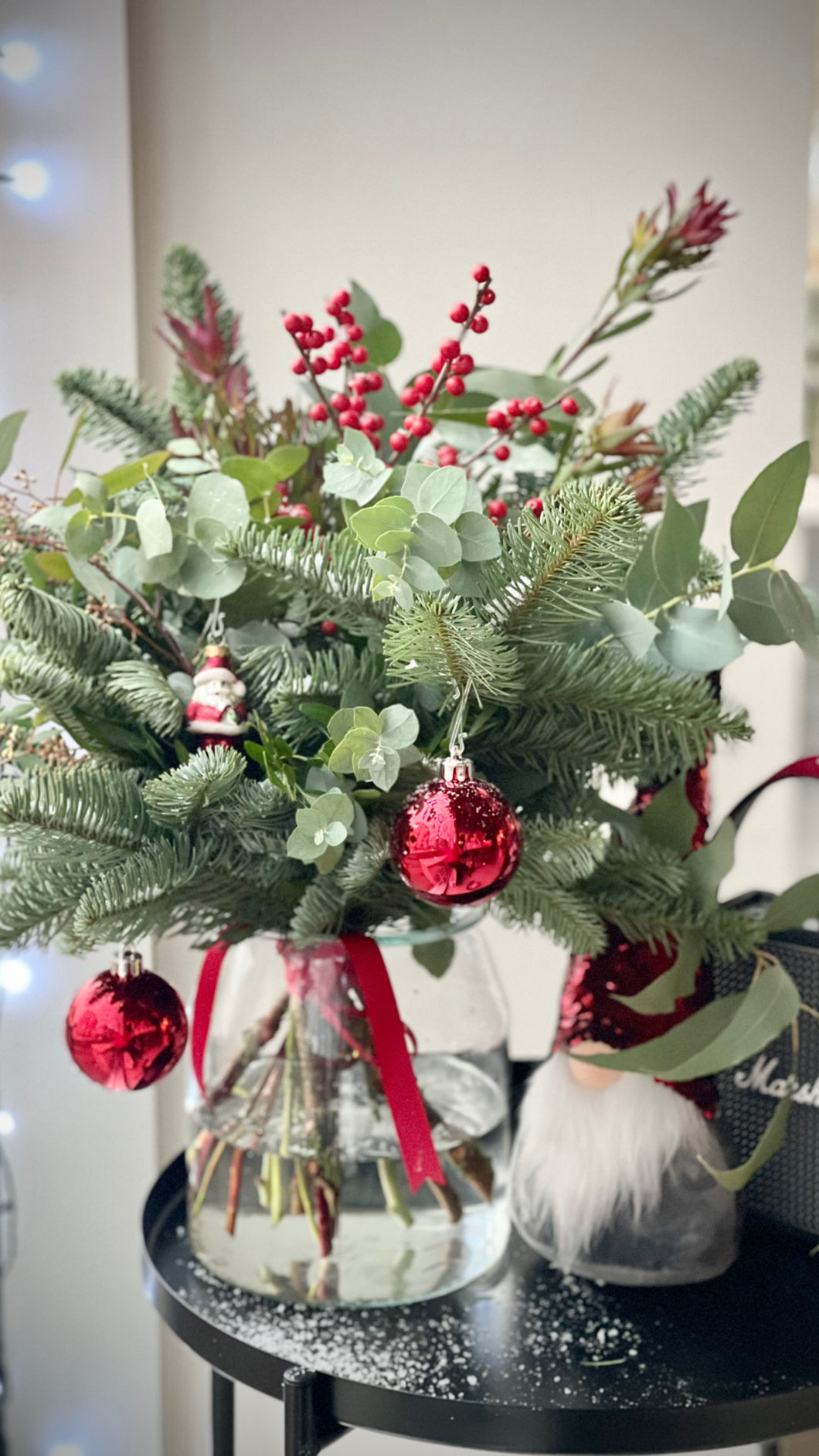christmas tree, wall, indoor, christmas, decoration, flower, plant