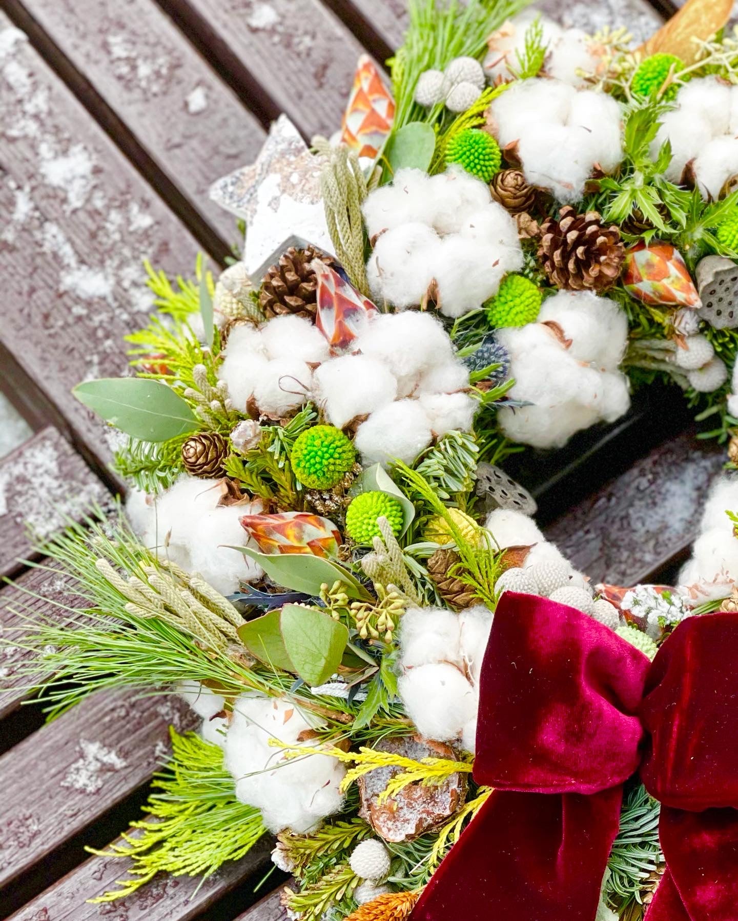 Looduslik jõulukringel puuvillaste ja okastega | Роскошный рождественский венок из хлопка и хвои | Luxury Christmas wreath with cotton and greenery